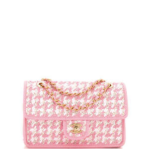 Chanel Small Classic Single Flap Bag Woven Lambskin and Viscose